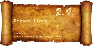 Rozsos Ilona névjegykártya